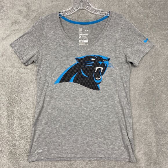 Nike Shirt Womens Medium Carolina Panthers Gray Large NFL Short Sleeve Tee - Picture 1 of 10